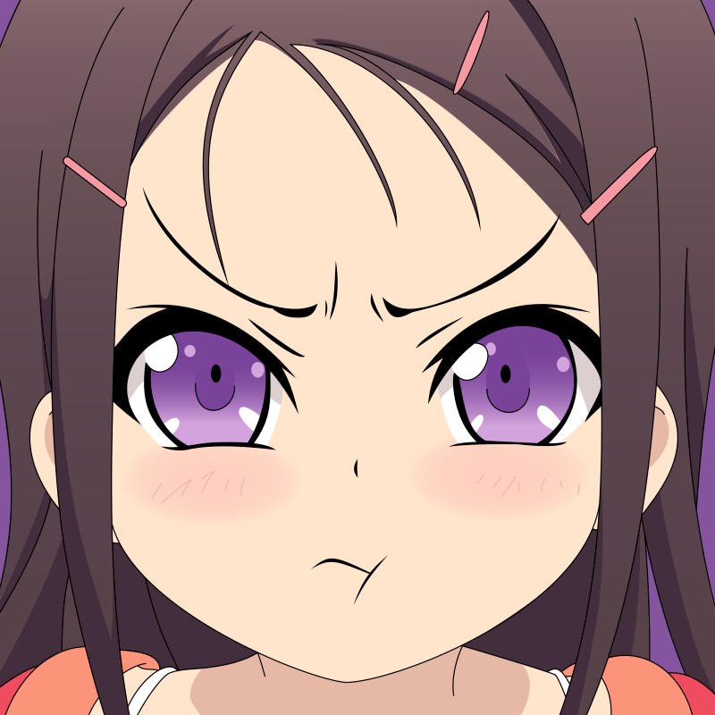 Angry cute anime girl
